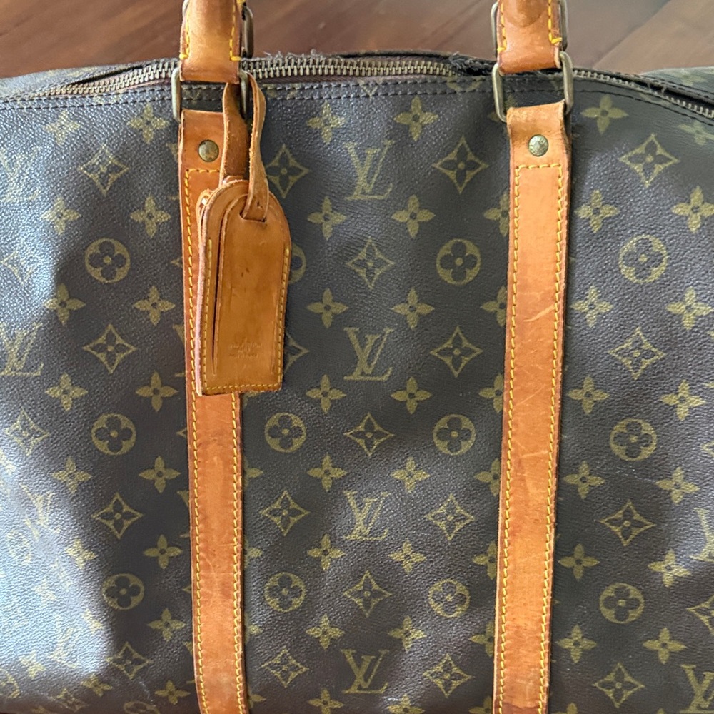 Genuine vintage Louis Vuitton Monogram duffle Bag with Tan Leather Trim - Picture 6 of 6